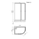 Душевая кабина Domani-Spa Delight Slim 128 L DS01DS128LLWM00 (DS01DS128LLWM00) 