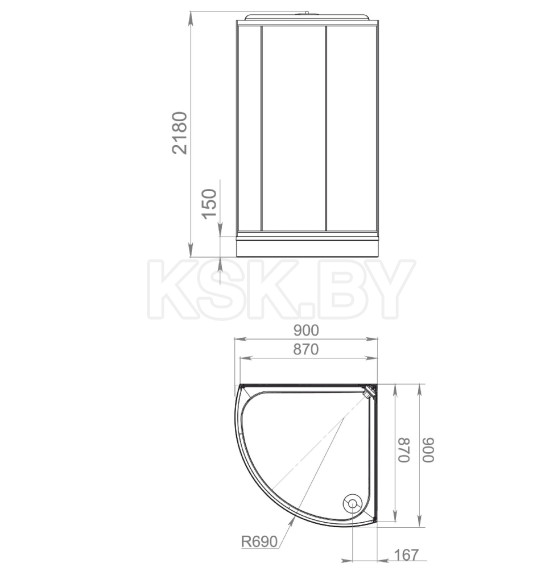 Душевая кабина Domani-Spa Simple 99 DS01Sm99LBT00-V1.2 (DS01Sm99LBT00-V1.2) 