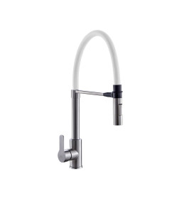 Смеситель для кухни сатин/белый Fashun A54511-8