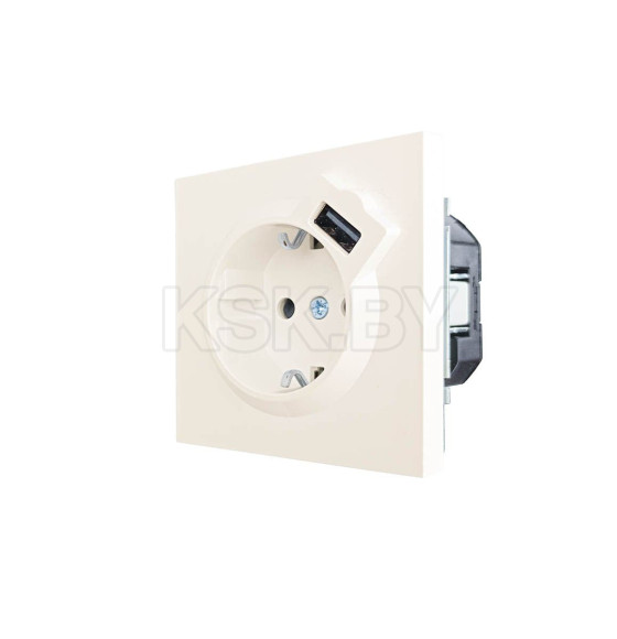 Розетка 1-я с з/к + USB разъем слоновая кость Lezard ZIMA 704-9088-181 (704-9088-181) 