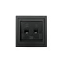 Розетка компьютер+телефон черный бархат с модулем Cat 6 Lezard ZIMA 704-4288-144 (704-4288-144) 