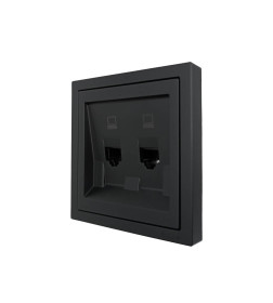 Розетка компьютерная 2-ая черный бархат Lezard ZIMA 704-4288-141