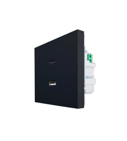 Розетка TC + USB разъем черный бархат Lezard ZIMA 704-4288-192TC