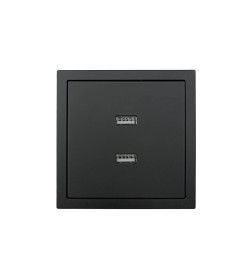 Розетка с 2-я USB разъем черный бархат Lezard ZIMA 704-4288-192
