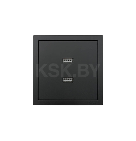 Розетка с 2-я USB разъем черный бархат Lezard ZIMA 704-4288-192 (704-4288-192) 
