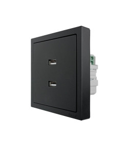 Розетка с 2-я USB разъем черный бархат Lezard ZIMA 704-4288-192
