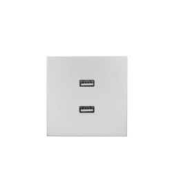 Розетка 2-я USB разъем серый матовый Lezard ZIMA 704-7488-192