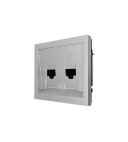 Розетка компьютер+телефон серый матовый с модулем Cat 6 Lezard ZIMA 704-7488-144