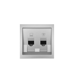 Розетка компьютер+телефон серый матовый Lezard ZIMA 704-7488-143