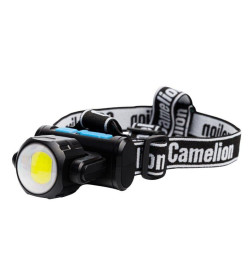 Фонарь налоб. аккум 3,7В, черн, COB+LED, 3.5 Вт, 4 реж, Type-C LED53402 Camelion