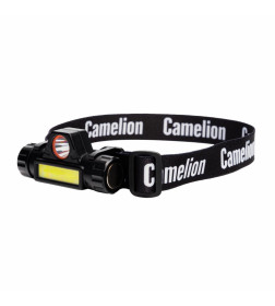 Фонарь налоб. аккум 3,7В, димм, черн, XPE+COB LED, 3Вт, 2 реж, магн. LED53405 Camelion