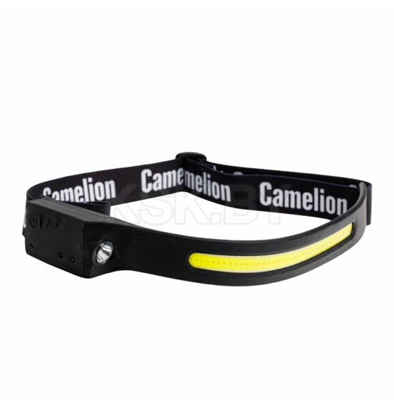 Фонарь налоб. аккум 3,7В, черн, лента, 2LED, 3Вт, 4 реж. сенсор, Type-C LED53406 Camelion (15757) 