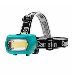 Фонарь налоб. аккум 3,7В, зелен, COB, 3Вт, 3 реж, 3хААА, Type-C LED53410 Camelion