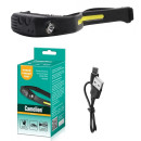 Фонарь налоб. аккум 3,7В, черн, лента, 2 LED, 3Вт, 4 реж, сенсор, Type-C LED53416 Camelion (15748) 