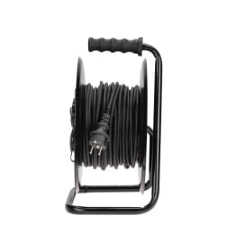 Удлинитель силовой КГ на катушке 4 гнезда, с/з, 30м, 3х1,5мм², IP44 c защитными крышками, металлическая катушка REXANT 13-5011