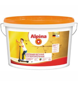Краска в/д внутр. Alpina Керамическая суперпрочная База 1, белая, 0,9 л / 1,14 кг