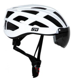 Шлем STG TS-33 с визором и фонарем, M (54-58 см), белый