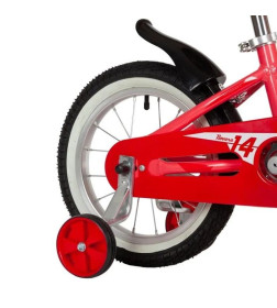Велосипед NOVATRACK 14" NOVARA алюм., коралловый, пер.руч., зад.нож. тормоз, короткие крылья, полная защ.цепи