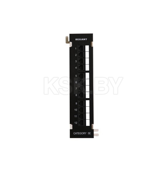 Патч-панель настенная 12 портов RJ-45, категория 5е, UTP неэкранированная (черная) Rexant 04-0020 (04-0020) 