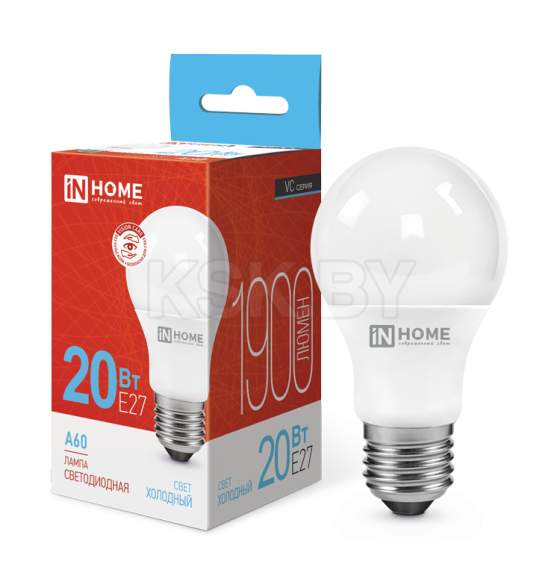 Лампа светодиодная LED-A60-VC 20Вт 230В Е27 6500К 1900Лм IN HOME 4690612020310 (4690612020310) 