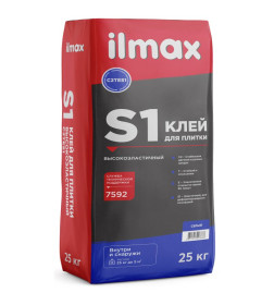 Клей для плитки высокоэластичный Ilmax S1, 25 кг. 
