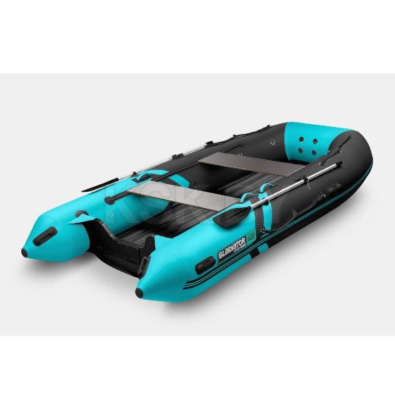 Надувная лодка GLADIATOR E420S черно-бирюзовый (7)
