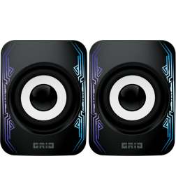 Колонки 10 ВТ, объемное звучание, RGB подсветка, USB+Jack 3,5 мм Qumo 2.0 GRID AS009 Q32871