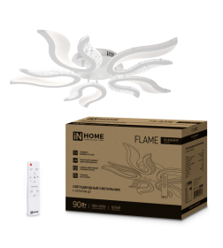 Светильник светодиодный ELEGANT FLAME 90Вт 230В 3000-6500K 7000Лм 820х802х87 мм c пультом ДУ белый IN HOME 4690612051536