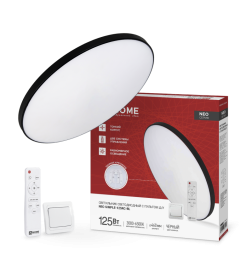 Светильник светодиодный NEO SIMPLE-125RC-BL 125Вт 230В 3000-6500K 10000Лм 460x67 мм с пультом ДУ черный IN HOME 4690612060934