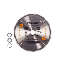 Диск пильный по алюминию 250мм (9 7/8”) 100Z посадка 30+25,4+20+16 RAGE by VIRA