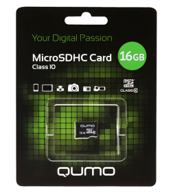 Карта памяти MicroSDHC 16GB Сlass 10 без адаптера QUMO QM16GMICSDHC10NA Q21616