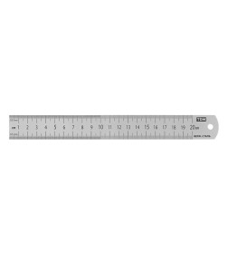 Линейка нержавеющая 20 см двухсторонняя шкала Рубин TDM SQ1018-0502