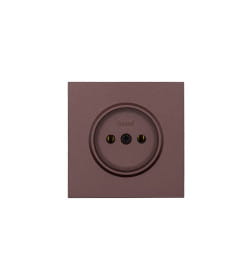 Розетка 1-я ПБТ шоколад безвинтовой зажим/клемма Lezard ZIMA 704-7388-121BQC