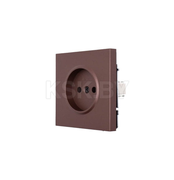 Розетка 1-я ПБТ шоколад безвинтовой зажим/клемма Lezard ZIMA 704-7388-121BQC (704-7388-121BQC) 