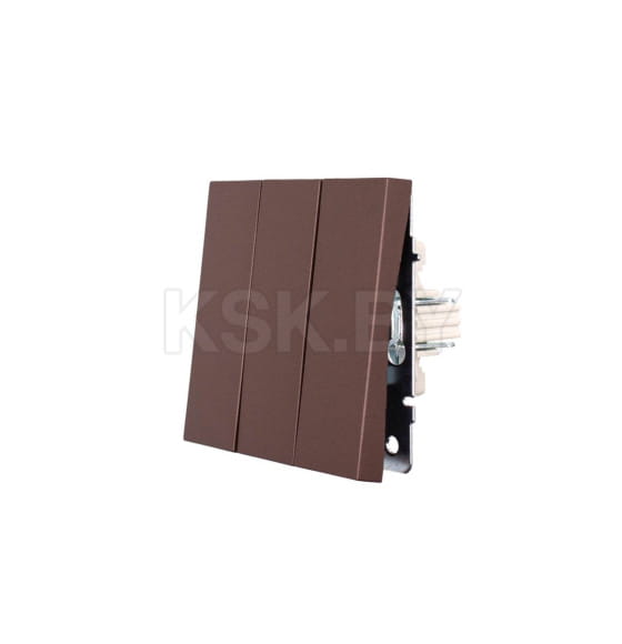 Выключатель 3-кл. шоколад безвинтовой зажим/клемма Lezard ZIMA 704-7388-109QC (704-7388-109QC) 