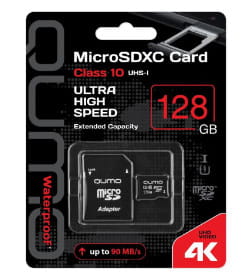 Карта памяти MicroSDXC 128 GB UHS-I, 3.0 с адаптером SD QUMO QM128GMICSDXC10U1 Q20585 