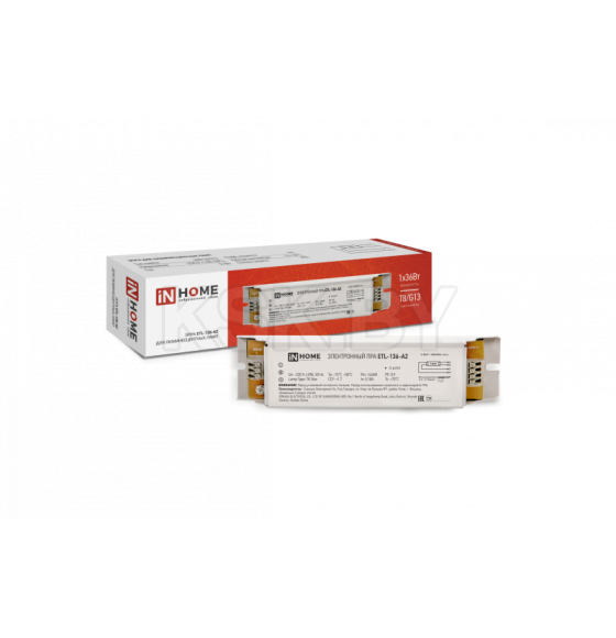 ЭПРА для люминесцентных ламп ETL-136-А2 1х36Вт Т8/G13 IN HOME 4690612034607 (4690612034607) 