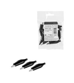 Зажим "крокодил" ЗКИ 10А 56 мм в изоляции черный (10 шт.) TDM SQ0541-0006