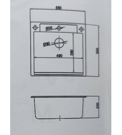 Мойка кухонная кварцевая Marblan CUBI оникс