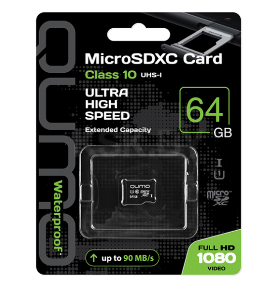 Карта памяти MicroSDXC 64GB Сlass 10 UHS-I ,3.0 без адаптера SD QUMO QM64GMICSDXC10U1NA Q31419 (Q31419) 
