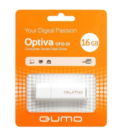 Флеш-накопитель 16GB USB 2.0 Optiva 01 White (белый) QUMO QM16GUD-OP1-white Q17692