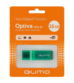 Флеш-накопитель 16GB USB 2.0 Optiva 01 Green (зеленый) QUMO QM16GUD-OP1-green Q18077