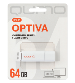 Флеш-накопитель 64GB USB 2.0 Optiva 01 White (белый) QUMO QM64GUD-OP1-white Q18502