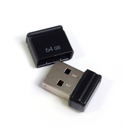 Флеш-накопитель 64GB USB 2.0 Nano Black (черный) QUMO QM64GUD-NANO-B Q20101