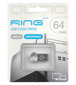 Накопитель 64GB Ring USB 3.0 (металлик) QUMO QM64GUD3-Ring Q23864