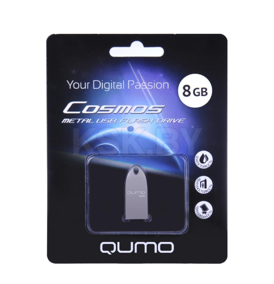 Флеш-накопитель 8GB Cosmos Silver 2.0 QUMO QM8GUD-Cos Q19479 (Q19479) 