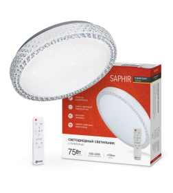 Светильник светодиодный COMFORT SAPHIR 75Вт 230В 3000-6500K 6000Лм 490x115 мм с пультом ДУ IN HOME 4690612035123
