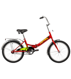 Велосипед FOXX 20" складной, SHIFT, красный, тормоз нож, двойной обод, багажник