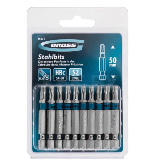 Бита TORX 25х50 мм S2 (10 шт.) Gross 11471 (11471) 