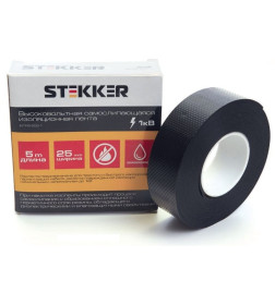 Изолента для высоковольтных проводов самослипающаяся 25мм*5м (до1кВ) INTP8-255-1 Stekker